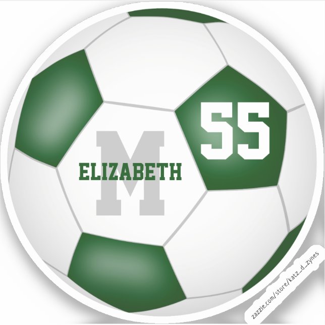 green white team colours girls boys soccer (Front)