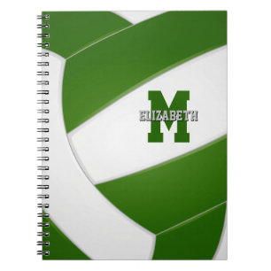 green white team colours girls boys volleyball notebook