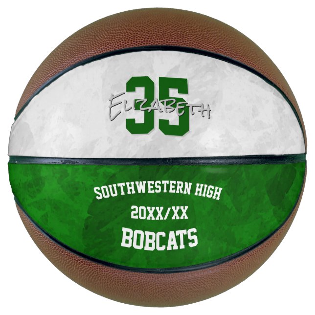 Green white team colours sports season gifts basketball (Front)