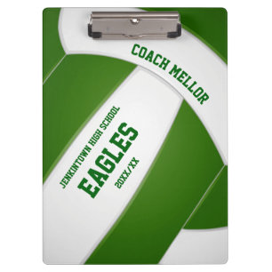 green white team colours volleyball coach clipboard