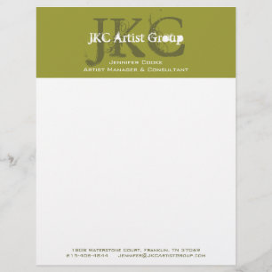 Green White Three Initial Business Logo Letterhead
