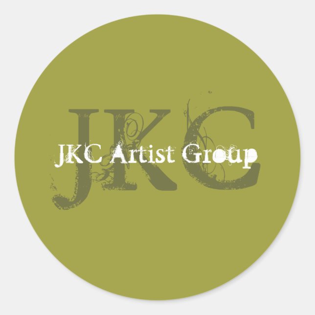 Green White Three Initial Business Product Label (Front)