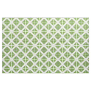 Green White Trendy Triangles Pattern Fabric
