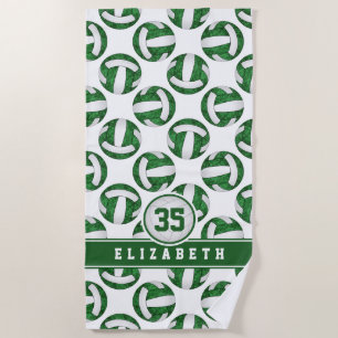 green white volleyball girls team sports beach towel