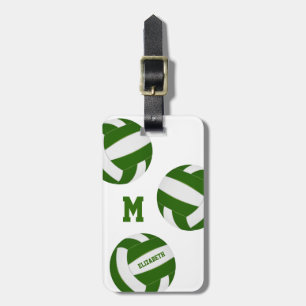 green white volleyball team colours girls boys luggage tag