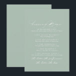 Green White Wedding Kissing Menu Game Card<br><div class="desc">This green white wedding kissing menu game card is perfect for a rustic wedding reception. The simple and stylish design features classic and fancy script typography in a green background.</div>