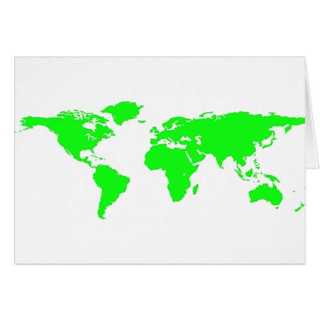 Green White World Map (Front Horizontal)