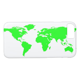 Green White World Map iPhone 8/7 Case
