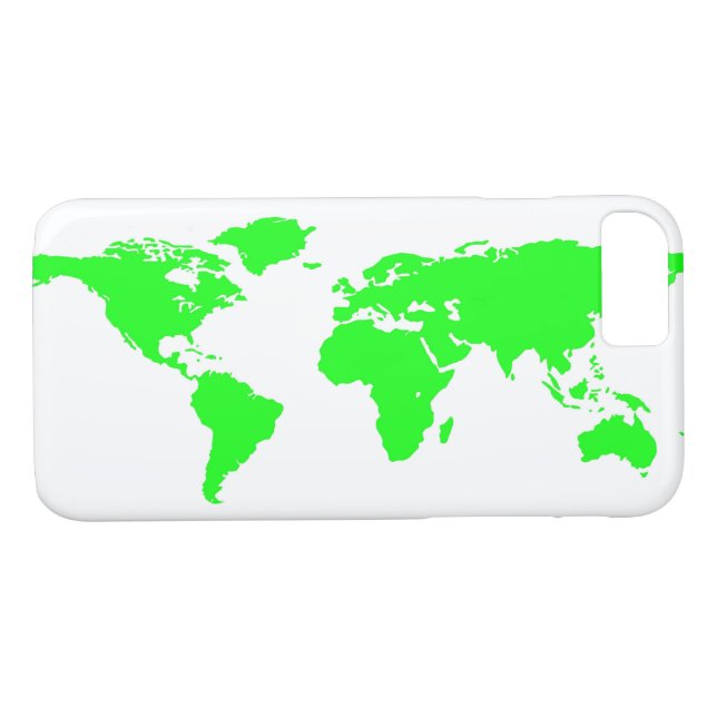 Green White World Map Case-Mate iPhone Case (Back (Horizontal))