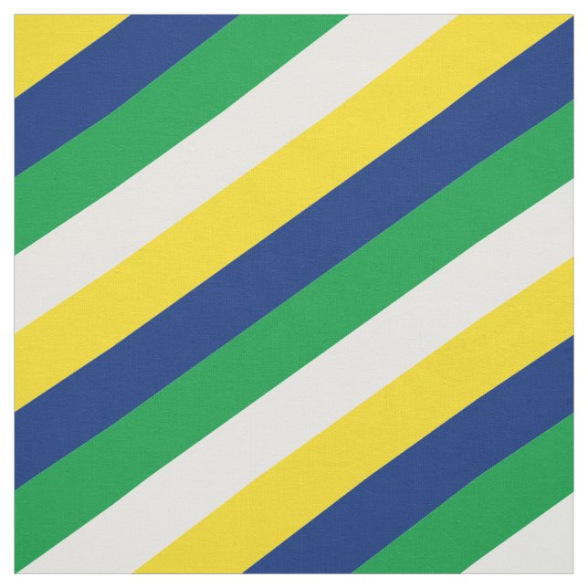 Green, white, yellow and blue striped pattern fabric (Swatch)