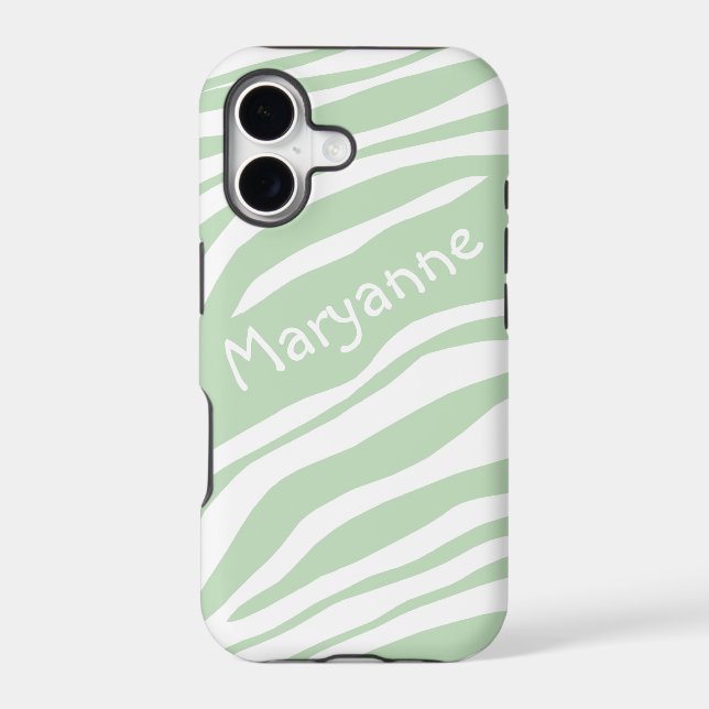 Green & White Zebra Print iPhone 5 Case (Back)