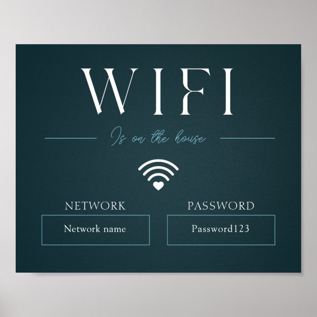 Green Wifi Password and Network Sign (Front)