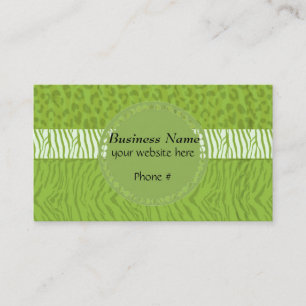 Green Wild Animal Print Business Card