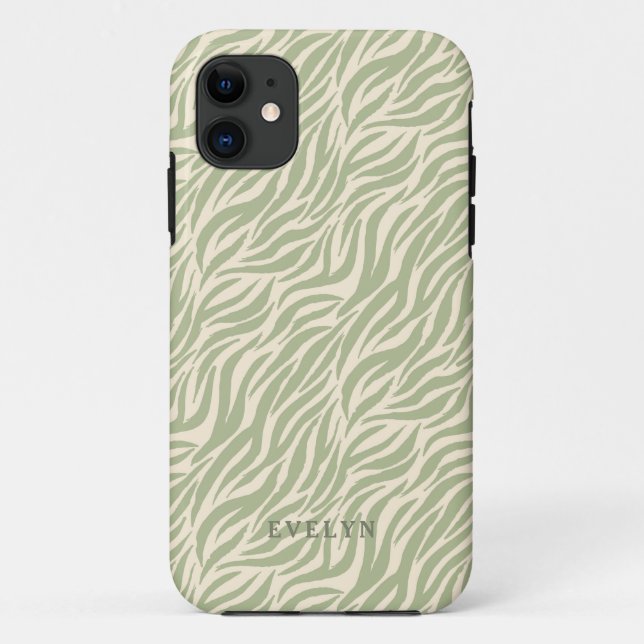 Green Wild Tiger Stripes Case-Mate iPhone Case (Back)