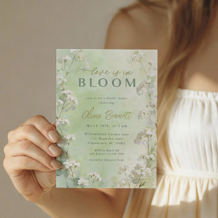 Green Wildflower Bridal Shower Invitation