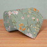Green Wildflower Garden Flowers Spring Meadow Tie<br><div class="desc">Freshen up your formalwear with this Green Wildflower Garden neck tie, featuring a calming mix of soft meadow flowers and lush green tones. Perfect for spring and summer occasions, this nature-inspired accessory adds an earthy, elegant touch to weddings, garden parties, and everyday outfits. The floral pattern is subtle yet expressive—ideal...</div>