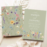 Green Wildflower Wild Flower Floral Garden Wedding Invitation<br><div class="desc">This is a Green Wildflower Wild Flower Floral Garden Wedding Invitation!</div>