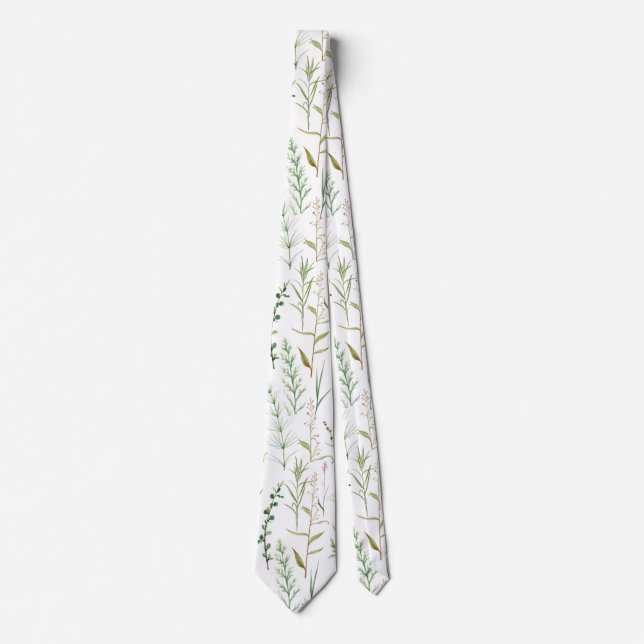Green wildflowers  tie (Front)