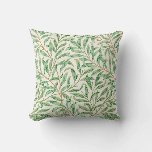 Green William Morris Pattern Cushion (Front)