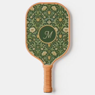 Green William Morris Style Botanical Pickleball Paddle