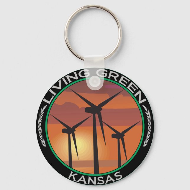 Green Wind Kansas Key Ring (Front)