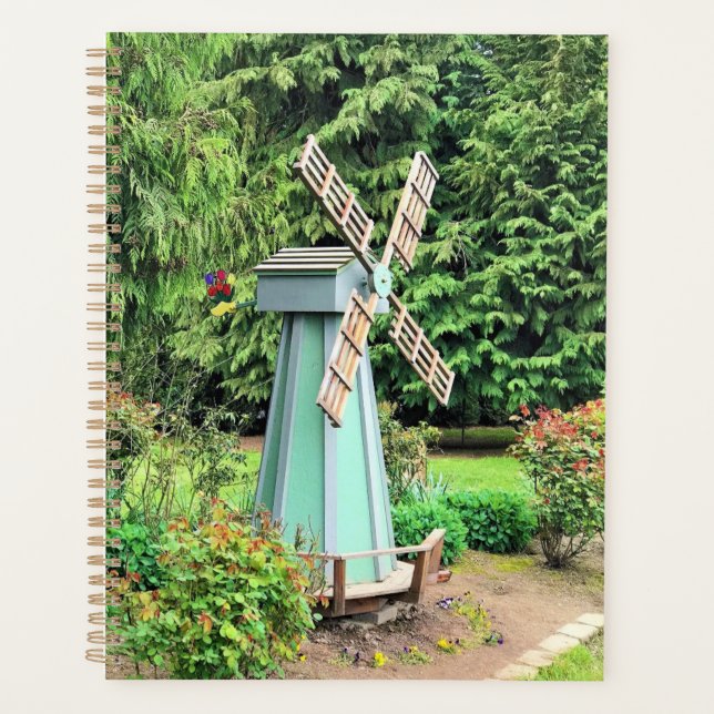 Green Windmill Garden Decor Planner (Front)