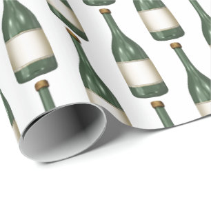 green wine bottle wrapping paper