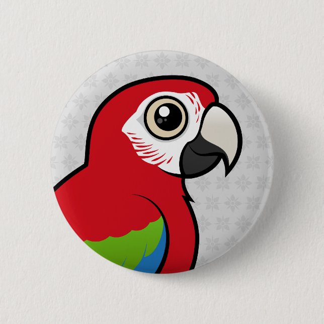 Green-winged Macaw 6 Cm Round Badge (Front)