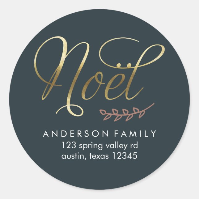 Green Winter Joy Classic Round Sticker (Front)