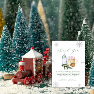 Green Winter Snowflake S'more Cookie Baby Shower  Thank You Card