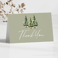 Green Winter Snowy Pine Tree Baby Shower