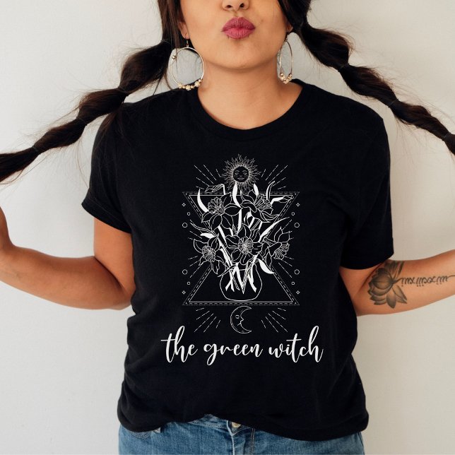 Green Witch Celestial Sun Moon Floral Shirt (Creator Uploaded)