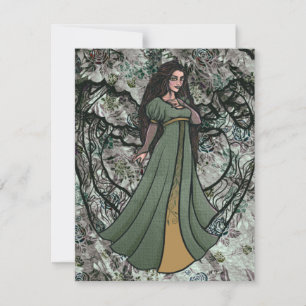 Green Witch Druid Nature Goddess Woods             Thank You Card