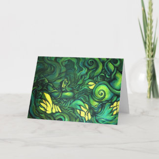 Green Witch Goddess Illustration Pagan Druid Card
