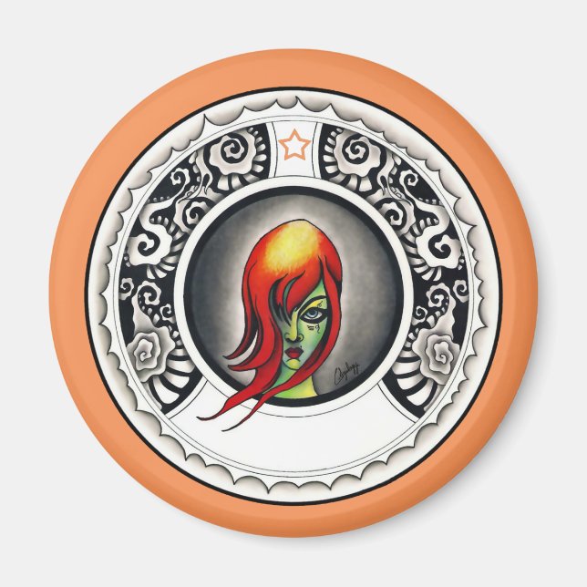 Green Witch Magnet (Front)