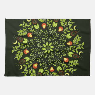 Green Witch Mandala - Potions and Mushrooms Tea Towel