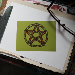 Green Witch pentagram Nature Witches               Postcard