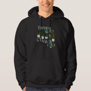 Green Witch Plant Mum Lady Indoor Outdoor Plants Hoodie