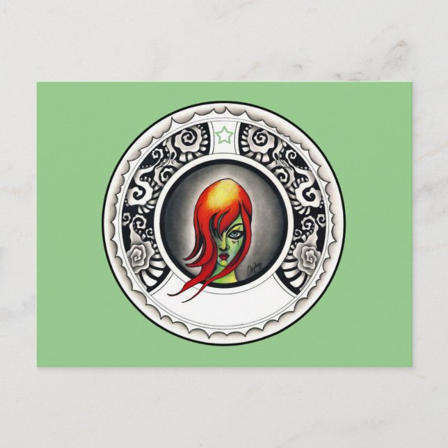 Green Witch Postcard (Front)