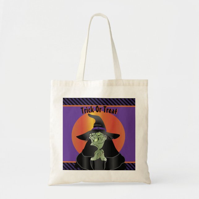 Green Witch Trick Or Treat Bag (Front)