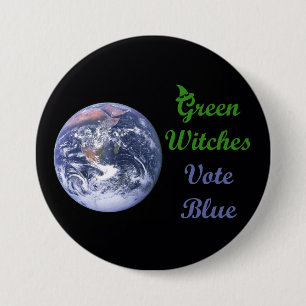 Green Witches Vote Blue 7.5 Cm Round Badge