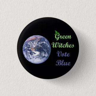 Green Witches Vote Blue (light green) 3 Cm Round Badge