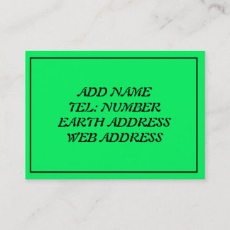 Green with Black Frame Business Card