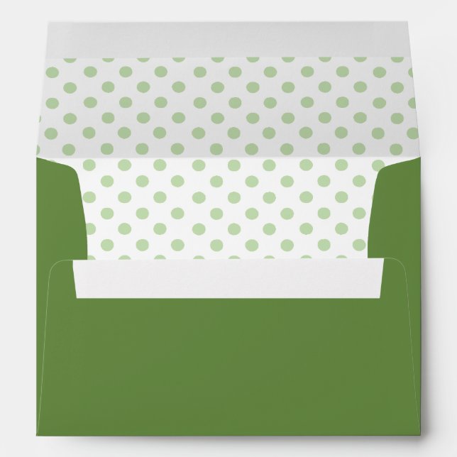 Green With Edelweiss Custom Wedding Envelope (Back (Bottom))