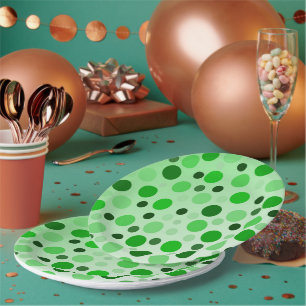 Green With Envy Polka Dots, Paper Plate