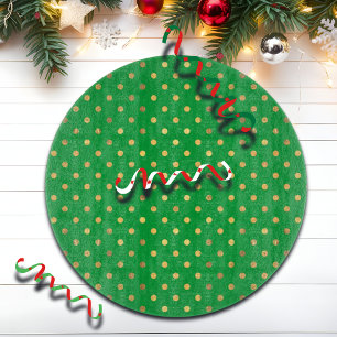 Green with Gold Glitter Dots Cutting Board