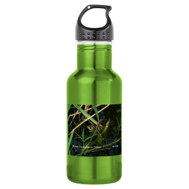 (Green) with mimetic frog 532 Ml Water Bottle (Front)