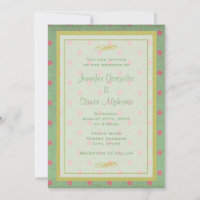 Green with Pink Polka Dots Wedding