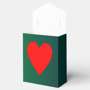 Green with Red heart >Valentines Favour Box