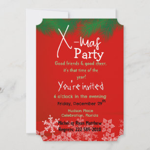 Green with red Invitation